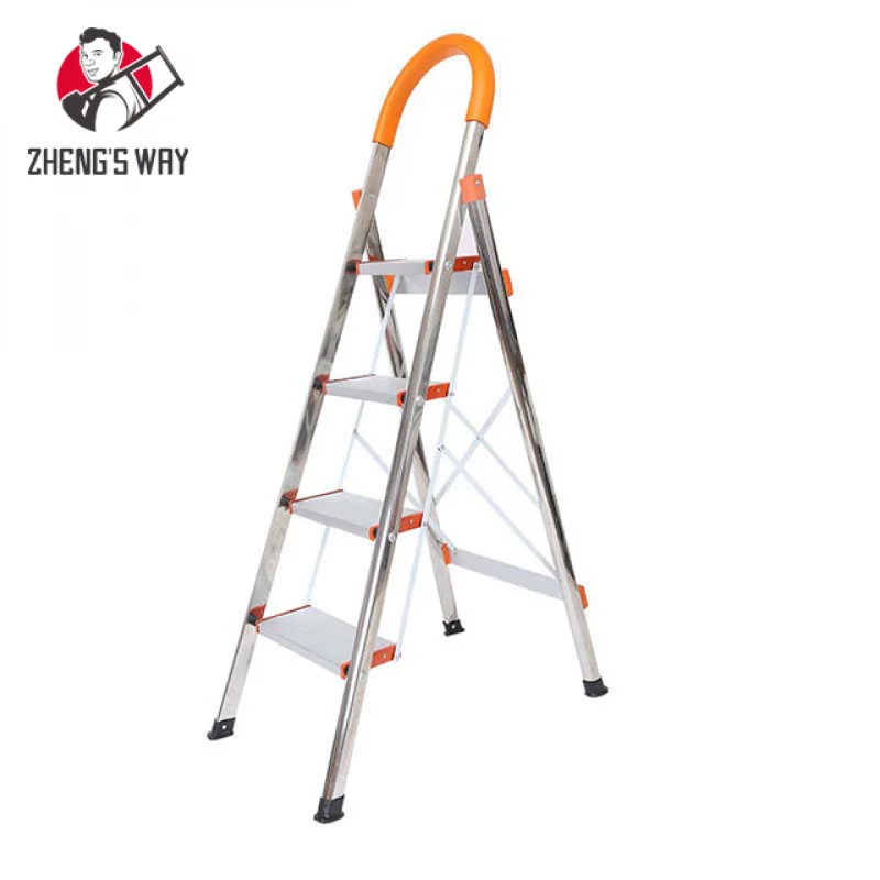 custom.Household Lightweight Aluminum Folding Portable Ladder 4 Step Folding Ladder Aluminium Ladder Foldable