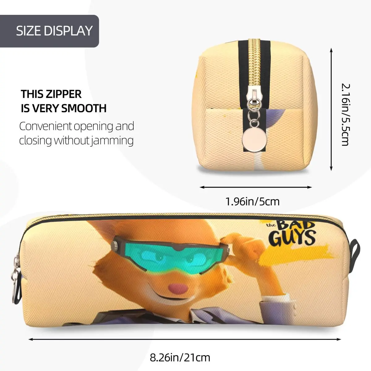 مقلمة The Bad Guys 2 Diane Movie حقيبة صندوق أقلام جميلة للطلاب صندوق تخزين كبير بسحاب