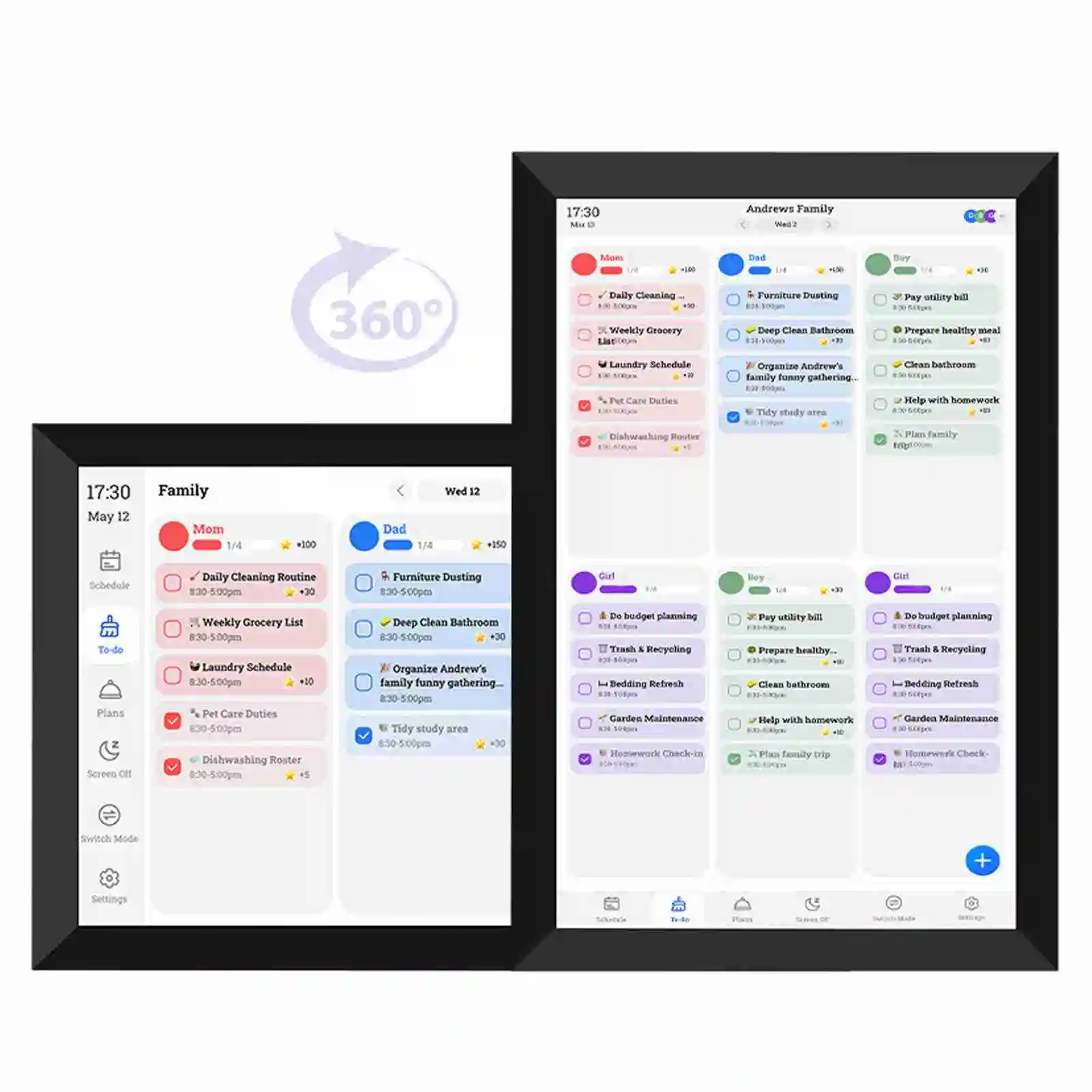 10.1in Smart Digital Calendar and Planner HD Touchscreen Smart Calendar with Chore Chart for Family