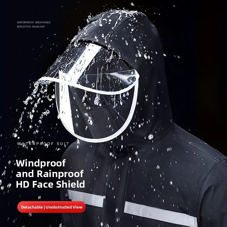 New Men's Raincoat Rainpants Set Full Body Waterproof Delivery Rider Special Thick EVA Material Adult Separate Design Rain Suit