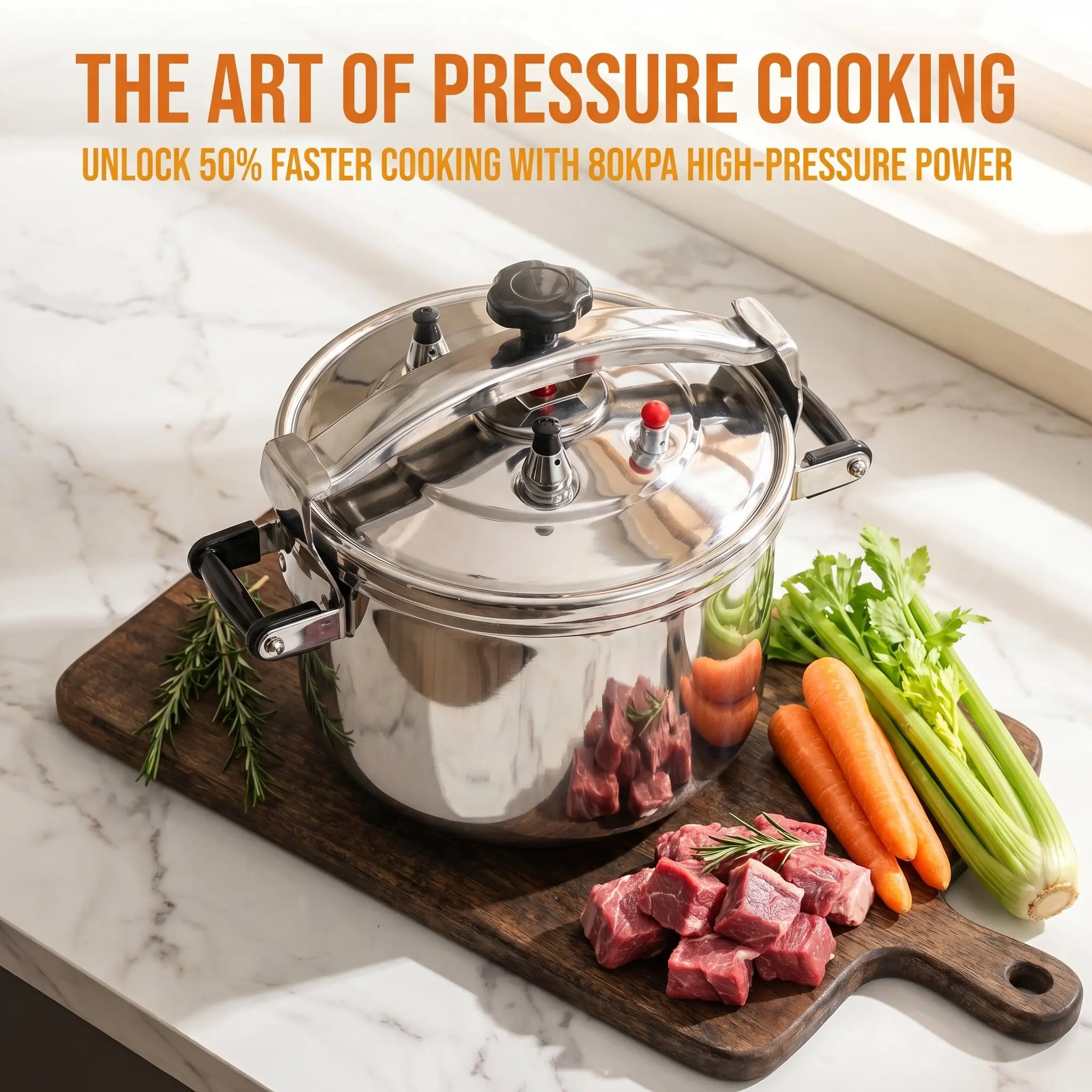 Restaurant Quality Pressure Cooker 40L 304 Stainless Steel Explosion-proof Composite Bottom Professional Grade Korea USA