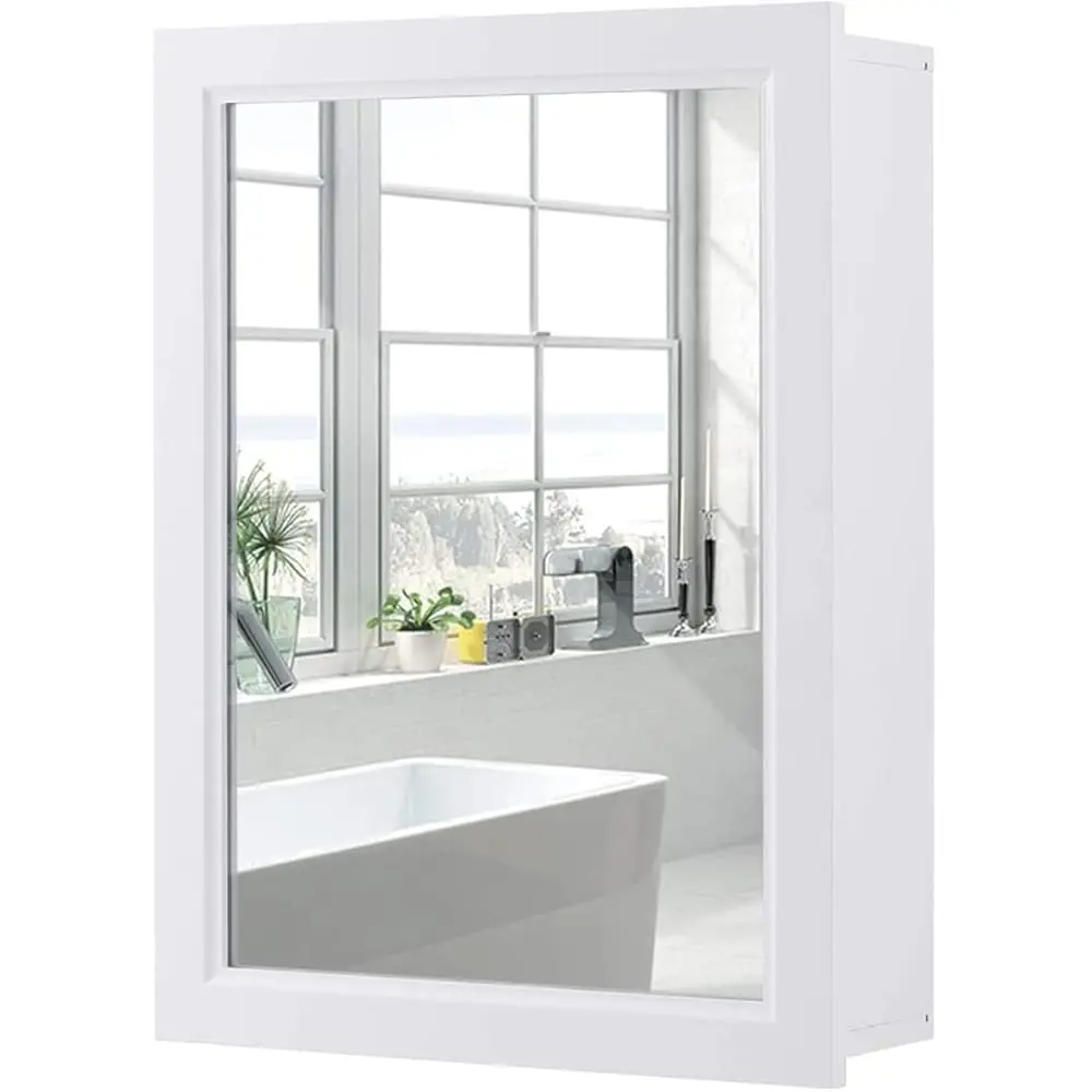 

Luarane Bathroom Medicine Cabinet With Mirror, Wall Mounted Mirror Cabinet With Adjustable Shelf, Storage Organizer Cabinet For
