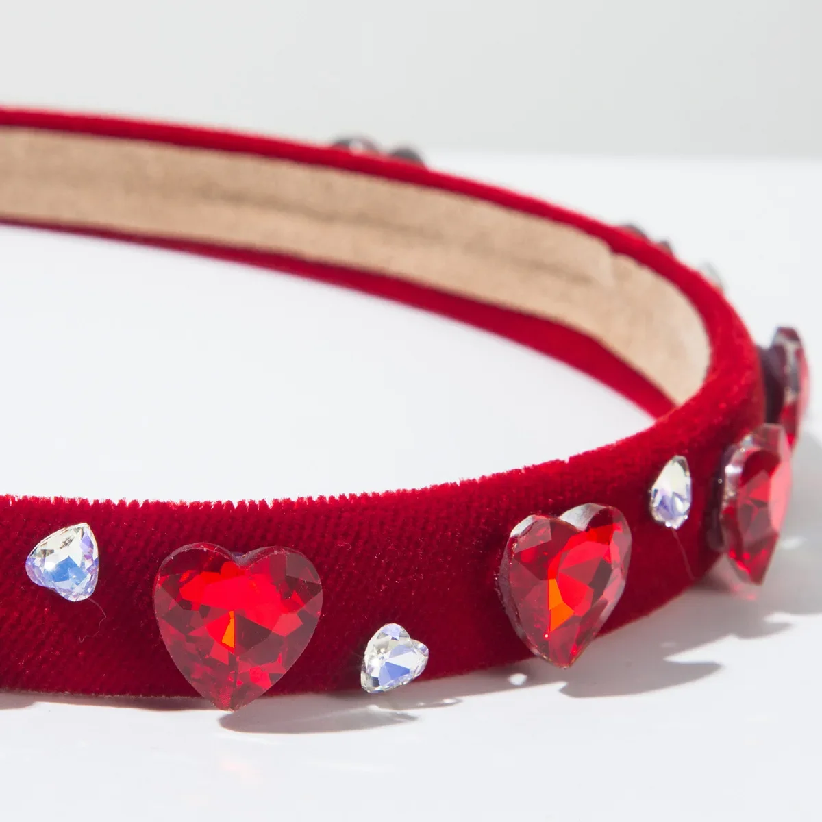 Valentine\'s Day Pink Baroque Full Diamond Love Headband Sweet Date Hair Accessories