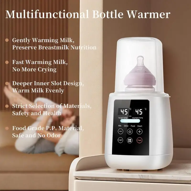 Bottle Warmer 6 In 1 Automatic Baby Milk Warmer Fast Milk Warmer Safe Feeding Bottle Warmer For Formula And Baby Food