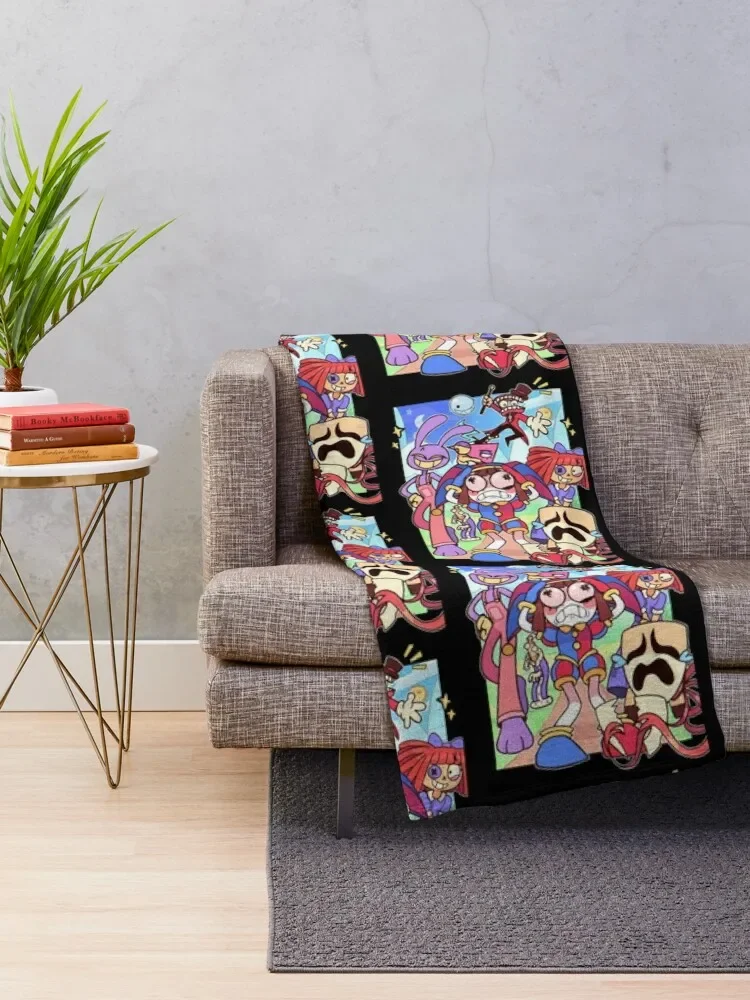 The Amazing Digital Circus Retro Throw Blanket