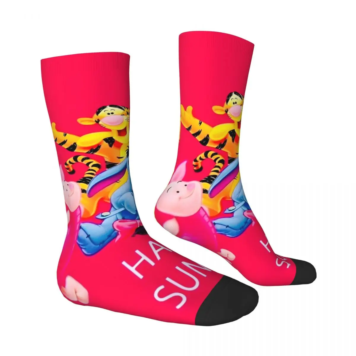 Winnie The Pooh Cartoon Stockings Men's Socks Medium Soft Leisure Socks Autumn Climbing Anti Slip Graphic Socks Gift