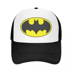 Bats Man Symbol Logo Trucker Cap Fitted Cartoon Dad Hat Trucker Worker Cap Racing Cap Snapback Caps Mesh Baseball Cap Summer