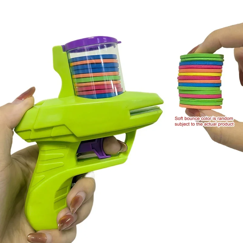 

Children Outdoor Game Foam Disc Gun Toy Flying Disc Shooting Launcher Gun Double Parent-child Interactive Children Toy Gifts