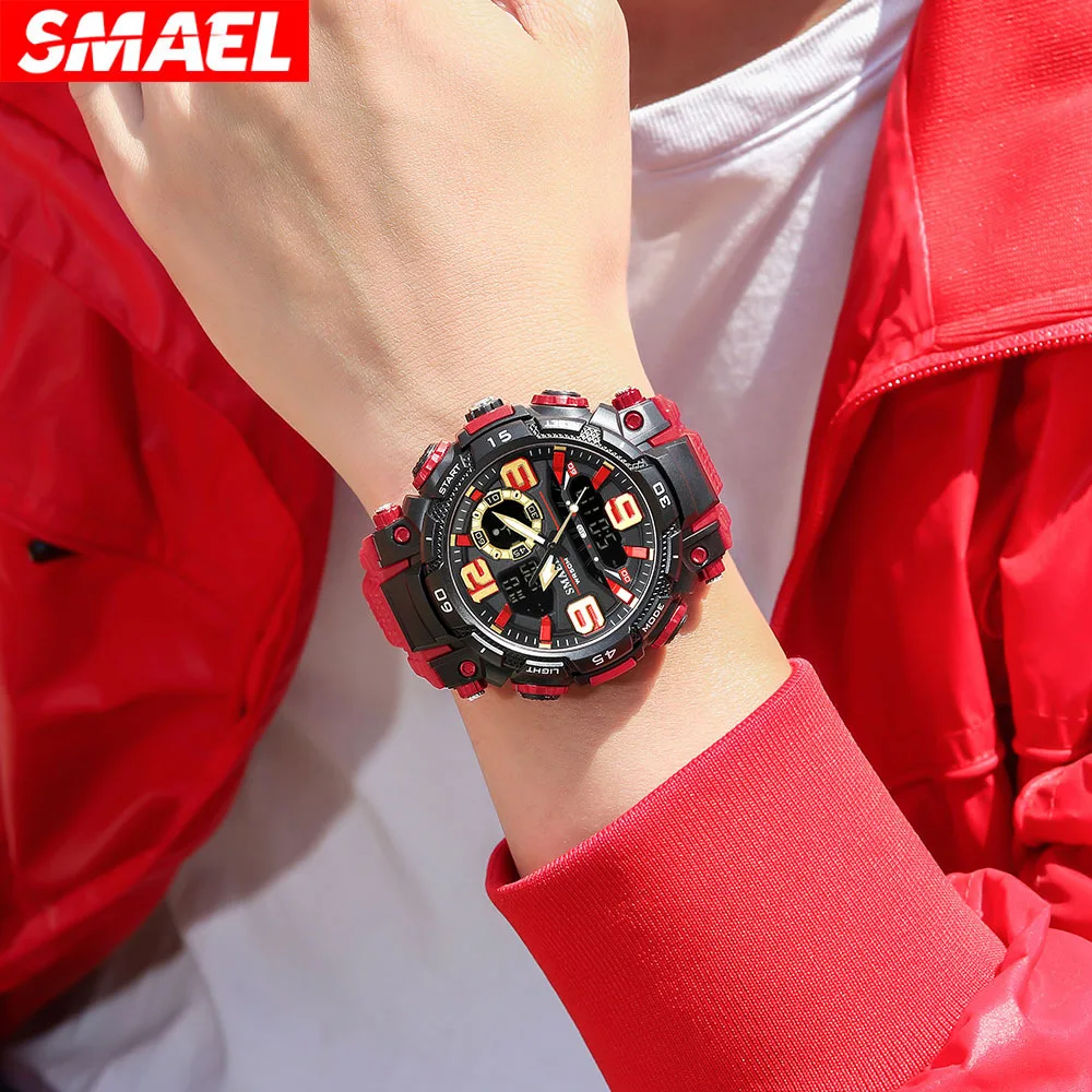 SMAEL 1921 Top Watches Men Electronic Dual Display Watch Waterproof Men's Sport Wristwatch Youth Fashion Street Style Outdoors