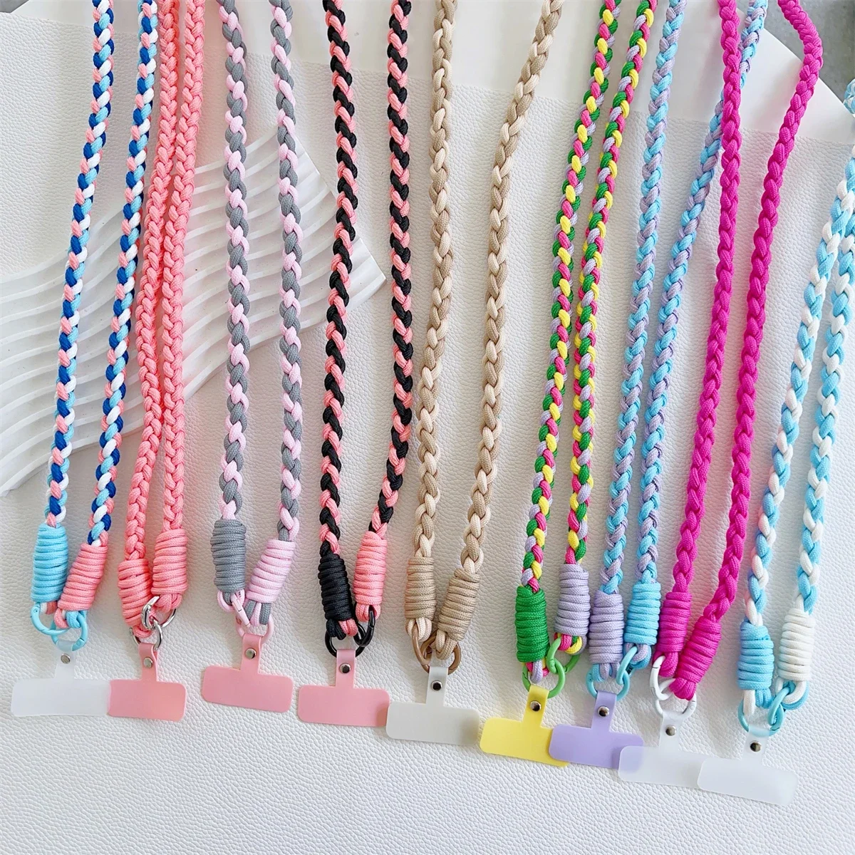 Crossbody Shoulder Straps Coloful Lanyard Keychain Key Ring Braided Rope with High Quality Replacement Patch for Accessories