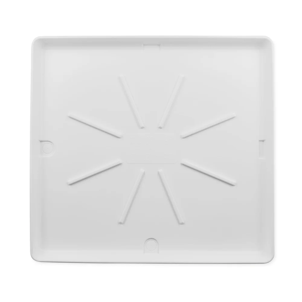 Сливная поддон для стиральной машины, наружный диаметр 30 дюймов, фитинг из ПВХ, штабелируемые блоки, прочный полипропилен, белая матовая отделка, нижняя боковая розетка