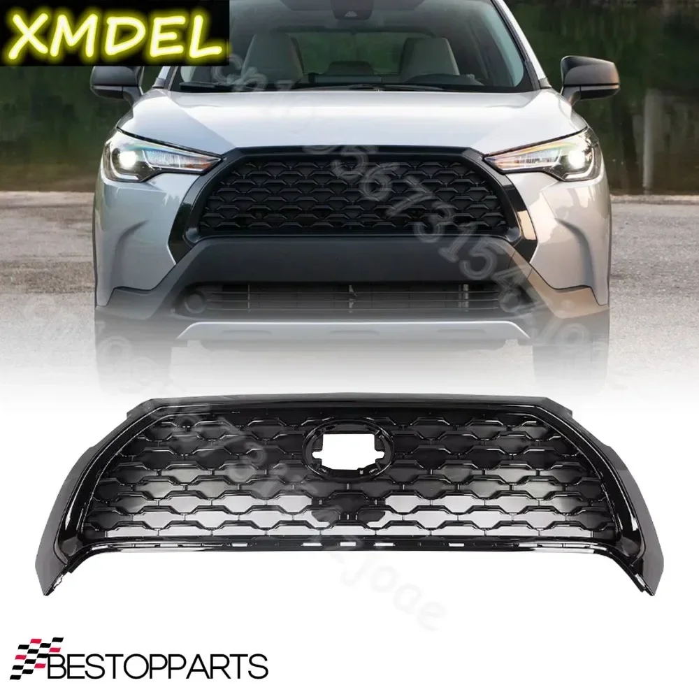 

Автомобильная решетка радиатора (центральная) для Toyota Corolla Cross 2022-2025, глянцевая черная, без отверстия под камеру