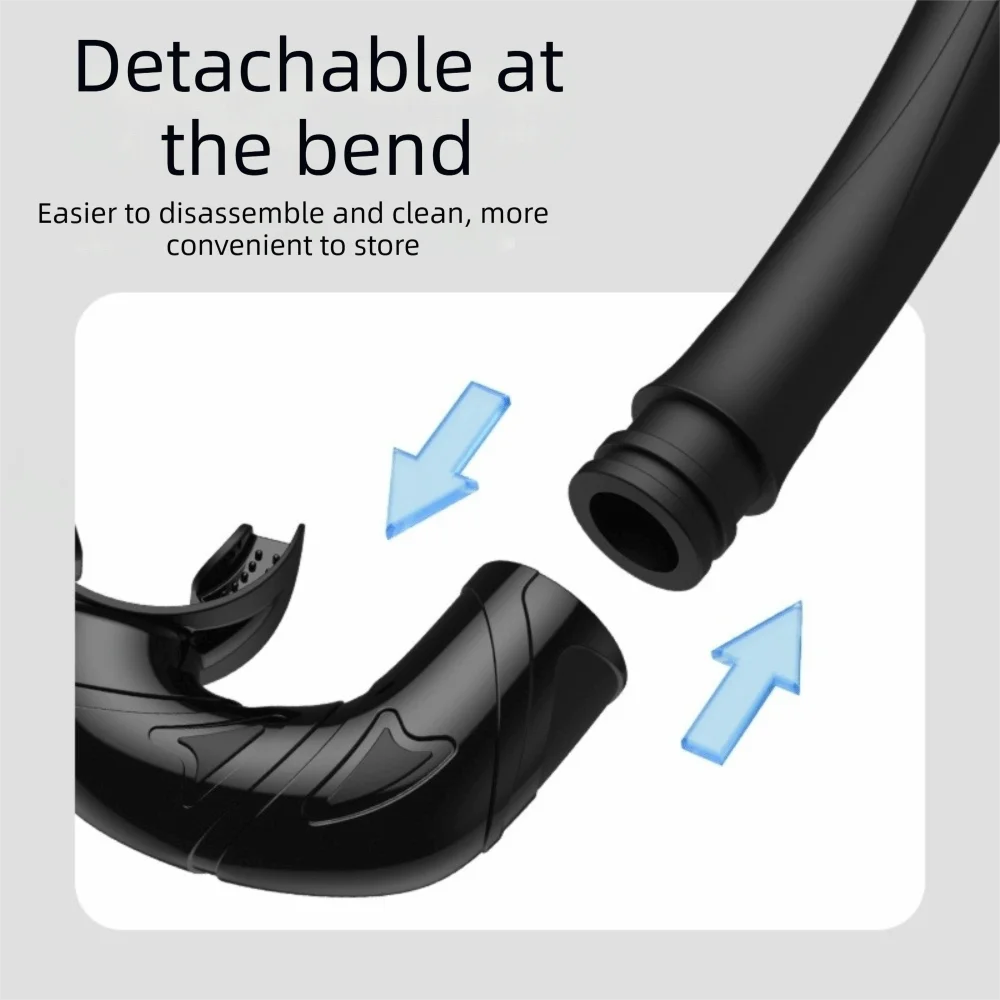 Soft Silicone Diving Snorkel Anti-Drop Arc-Bite Swimming Snorkel Portable Comfortable Snorkeling Snorkel Swim Training