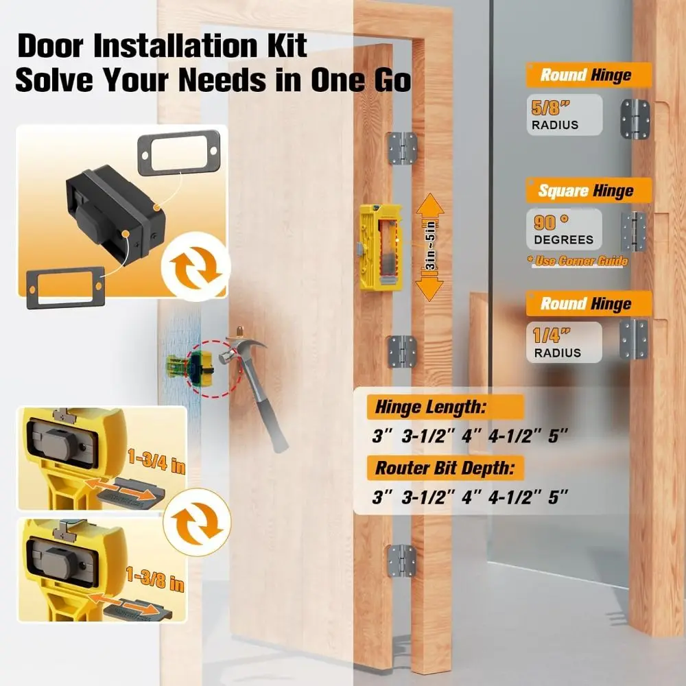 Accurate Scoring Door Kit Door Mount Plastic Door Mortise Tool Square or Round Stainless Steel Door Installation Kit