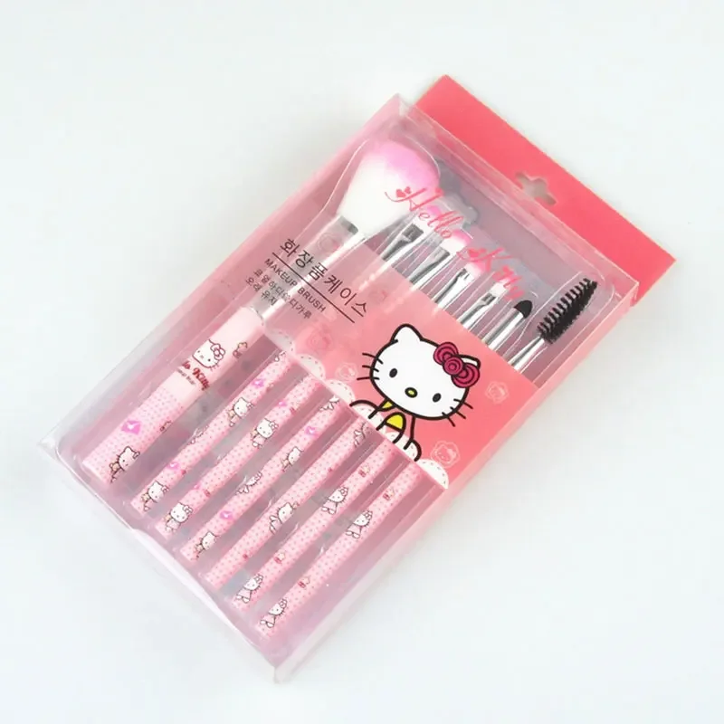 Sanrio Makeup Brush Set Hello Kitty Anime Fashion Jewelry Blush Eyebrow Lip Eyeshadow Brush Beauty Tools Girls Gift With Box