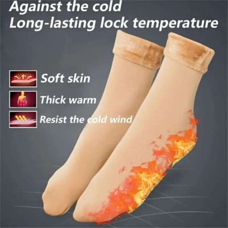 5 Pairs Women's Thermal Winter Socks - Cold-Resistant Self- Thickened Velvet Socks with Elastic Cuff,Indoor Outdoor Floor Socks