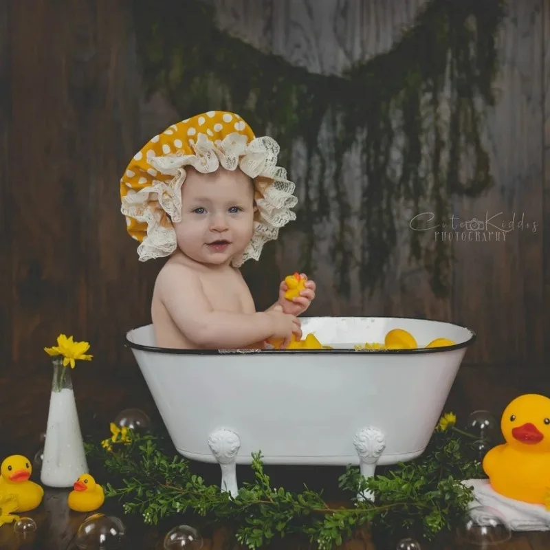 Newborn Photography Props Rustic Iron And Tin Bathtub Baby Photo Bathtub Black Posing Container Creative Props