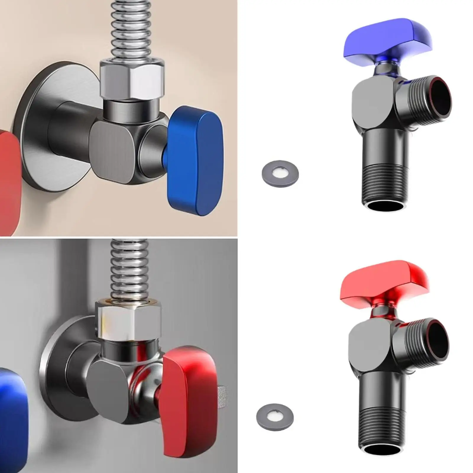 

Угловой клапан Медный клапан контроля воды G1/2, резьба, впускной шаровой клапан для горячей и холодной воды для туалета, ванной комнаты, раковины, кухонного крана