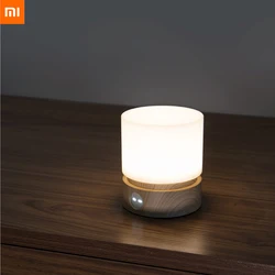 Xiaomi HBK silindirik lamba USB gece lambası başucu masaüstü LED masa lambası söz dokunmatik LED solunum atmosferi lambası