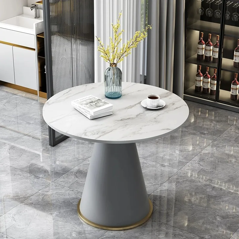 Luxury Style Creative Coffee Table Modern Marble Stone Surface Small Round Desert Shop Dinning Table