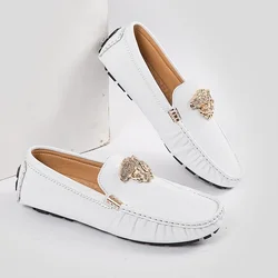 Fashion White Casual Moccasins Shoes for Men Breathable Male Party Evening Dress Shoes Large Size 46 47 48 Youth Wedding Loafers