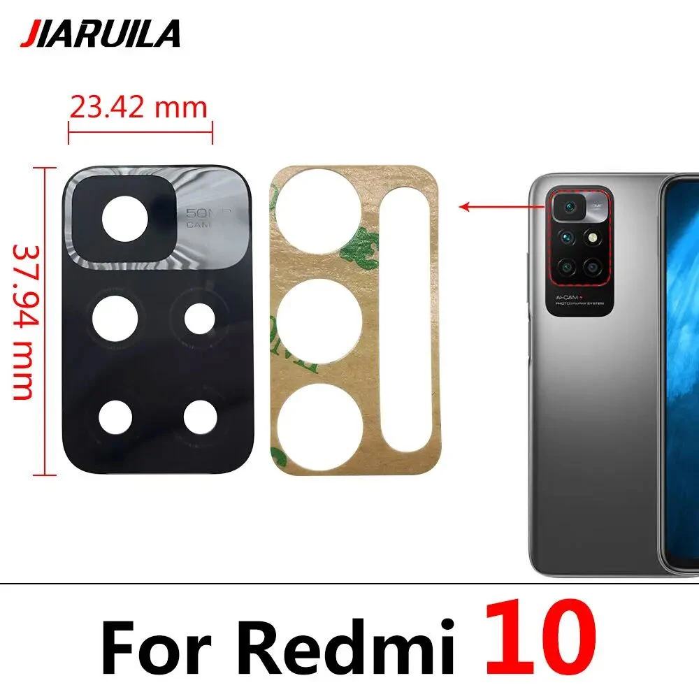 Lentille en verre de caméra arrière avec colle autocollante, pièces de rechange pour Xiaomi Redmi 10A 10C Snap6 7 7A 8 8A 9 9A 9C 10