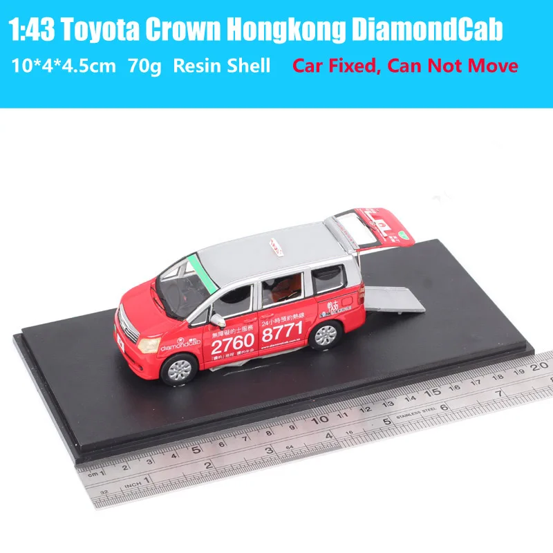 1/43 Scale Toyota Crown Hongkong Diamond Cab Taxi Resin Car MPV Model Vehicles Toy Gift Souvenir Collection