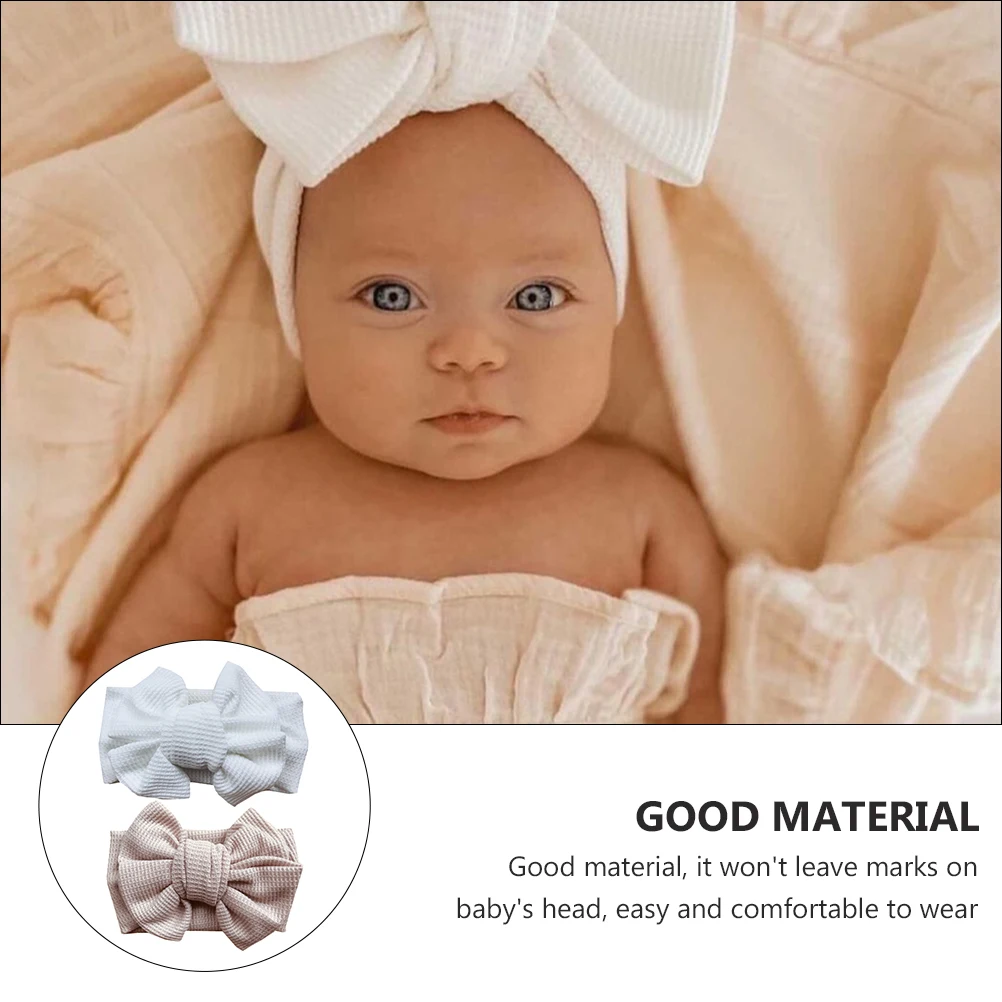 

2pcs Bow Headband Baby Girls Soft Newborn Hairband Festival Christmas Party Infant Hair Bows Adorable Comfortable Gift for Baby