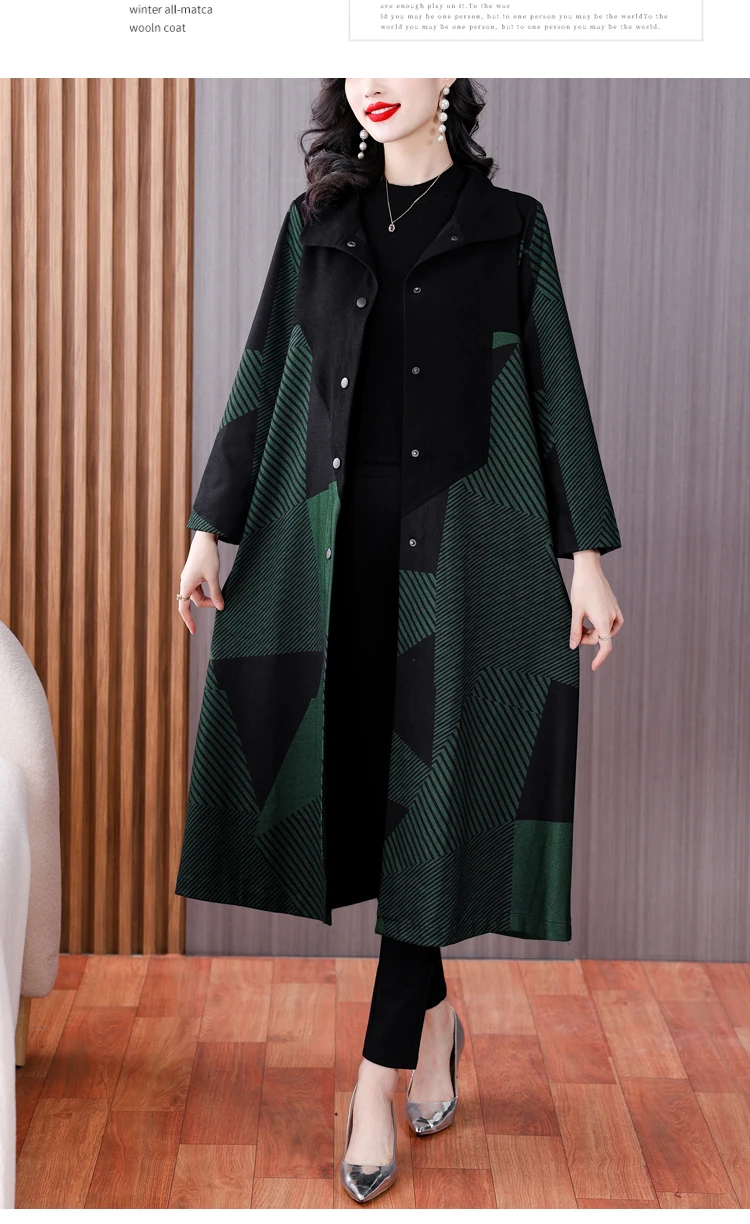 Women Long Woolen Windbreaker Coat Korean Loose Fashion Single-breasted Lapel Coats Female Autumn Winter Warm Lady Overcoats