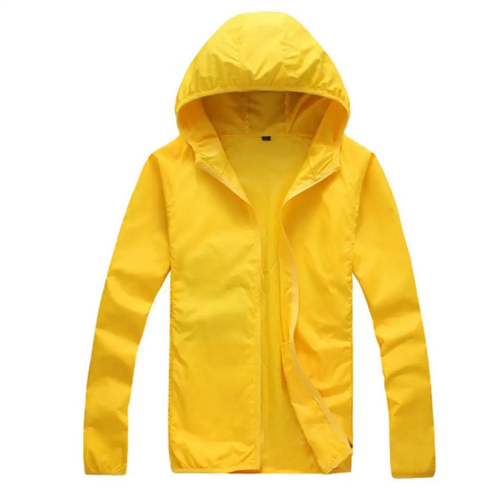 Hooded Solid Color Unisex Ourdoor Windproof Jacket Sun Protection Fishing Coat