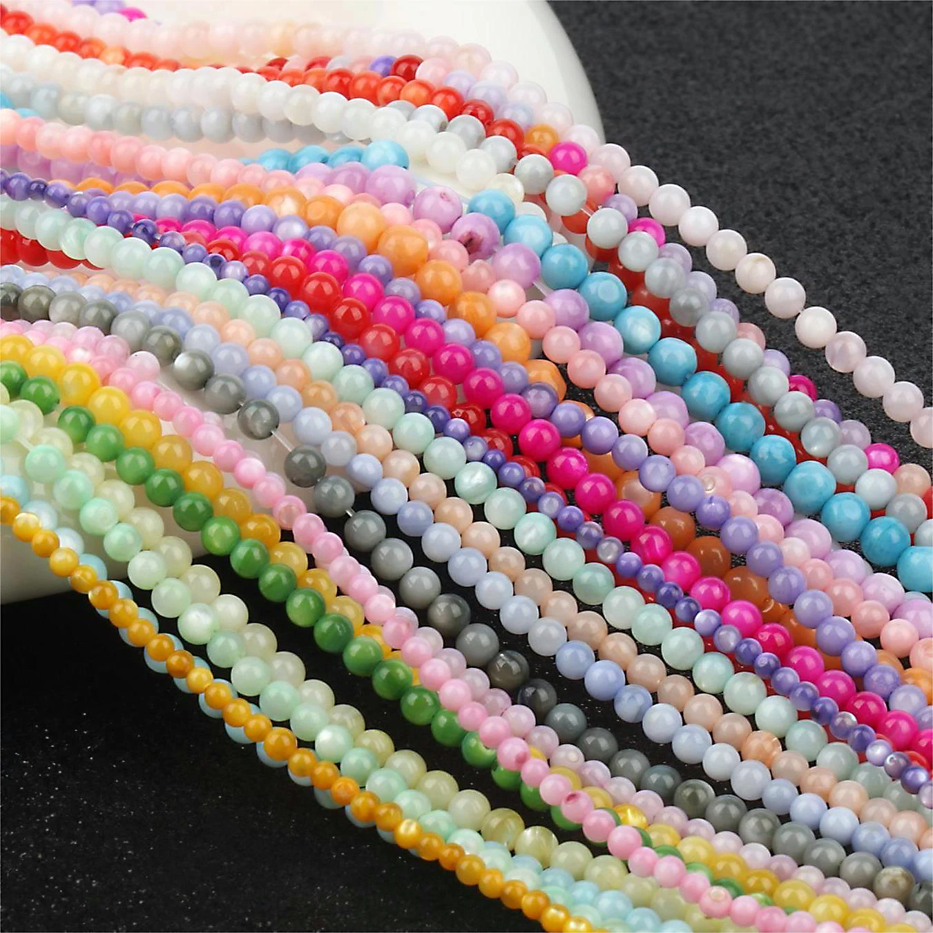 2mm 3mm 4mm Natürliche Süßwasser Shell Perlen Bunte Kleine Runde Lose Spacer Taille Perle Für Schmuck Machen DIY Armband Halskette