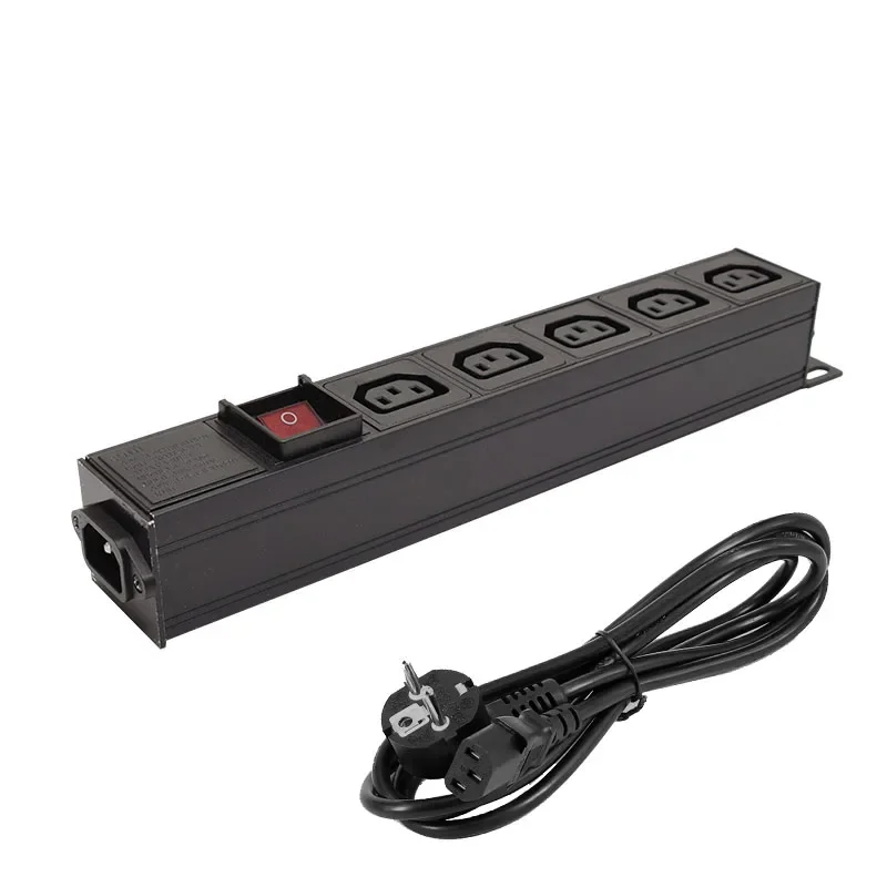 

Network Rack PDU aluminium alloy Power Strip 5 Ways C13 output socket With SPD 2m extension cable C14 interface