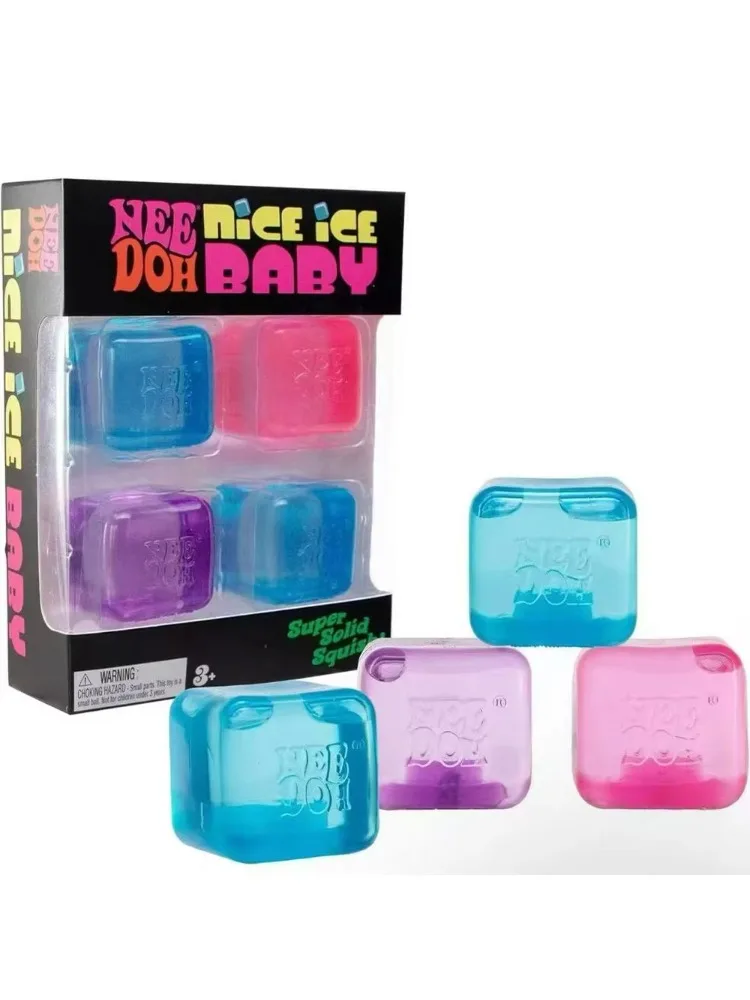 Schylling NeeDoh Nice Cube Sensory Squeeze Toy Super Solid Squish Stress Relief Anxiety Sensory Tool Cube Relief Squishy Cube