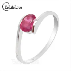 100% Natural Genuine Ruby Gemestone Fashionable Silver Ring 925 Solid Sterling Silver Ruby Wedding Ring Best Gift for Girl