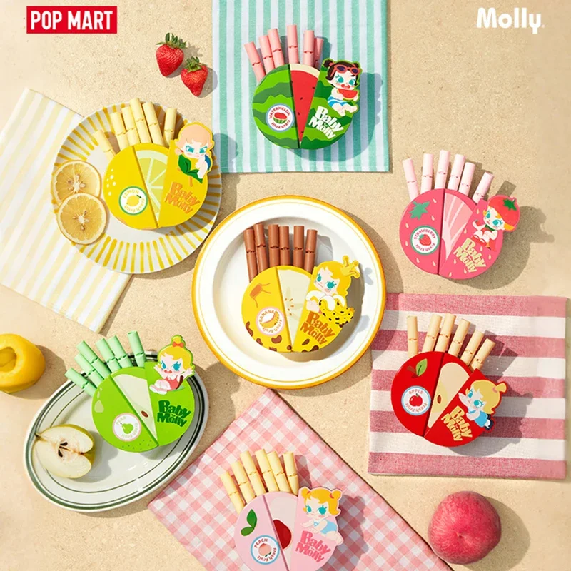 POPMART Baby Molly Fruit-Colored Magnatic Sealing Clip Storage Box Set Series Blind Box Guess Bag Original Toys Doll Cute Anime