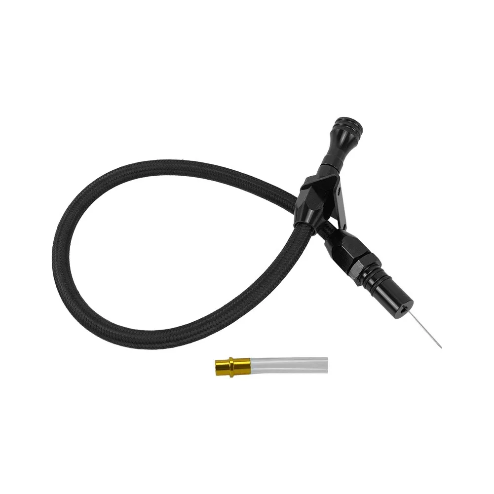 Car Engine Oil Dipstick With Steel Hose Flexible Firewall Mount Transmission Dipstick For TH350 For TH400 Turbo 350 400
