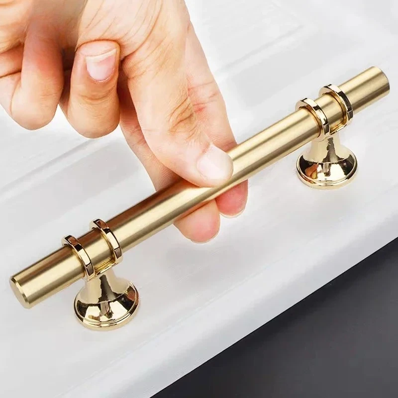 Simple Stainless Steel Cabinet Handles Black And Gold Furniture Pulls Luxury Kitchen Door Knobs Straight T Bar Cupboard Hardware