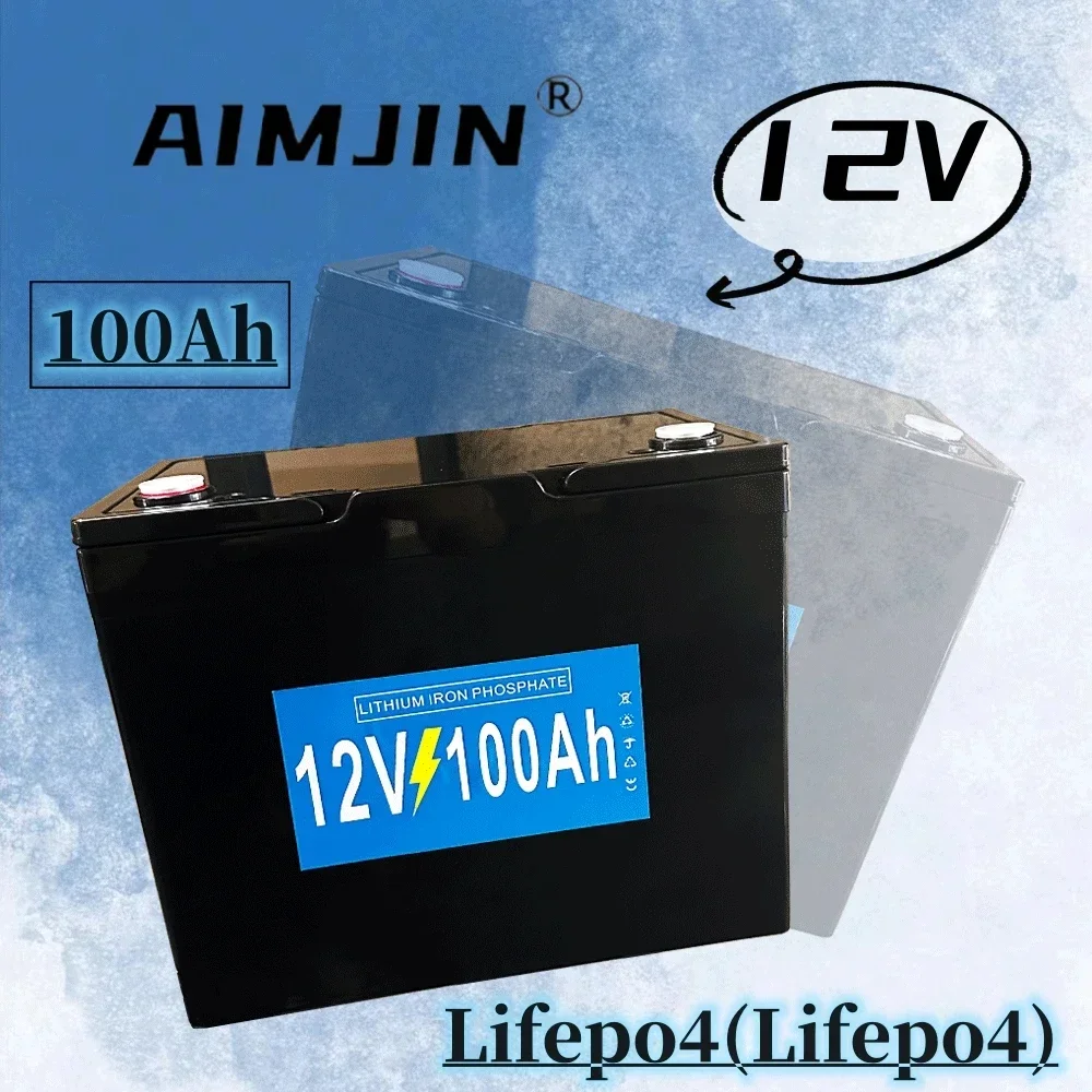 

100% New 12V 100AH Electric vehicle rechargeable LiFePO4 battery, high current integrated battery