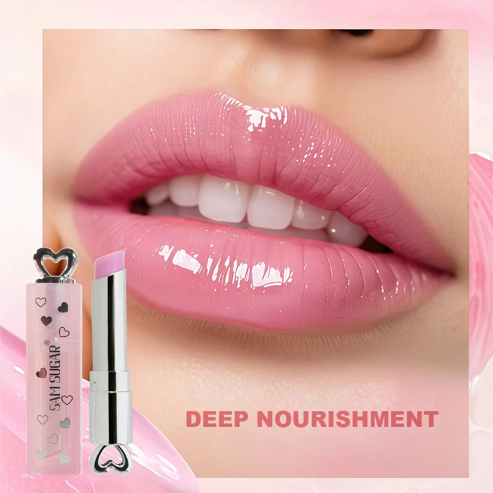 ハート型リップバーム 温度活性化カラーチェンジ 保湿フォーミュラ 乾燥防止 唇の荒れ修復 冬のケア
