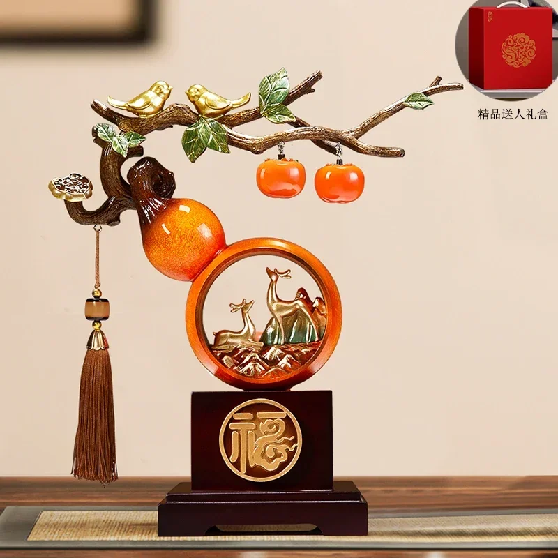 

Home decoration, everything goes well. Persimmon and gourd living room decorations, new house moving gifts, lucky gifts