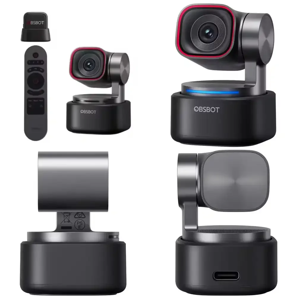 Newest OBSBOT Tiny 3 Remote Mic Combo AI-Powered PTZ Compact Seamless AI Tracking 4K USB PTZ Webcam With 4x Zoom