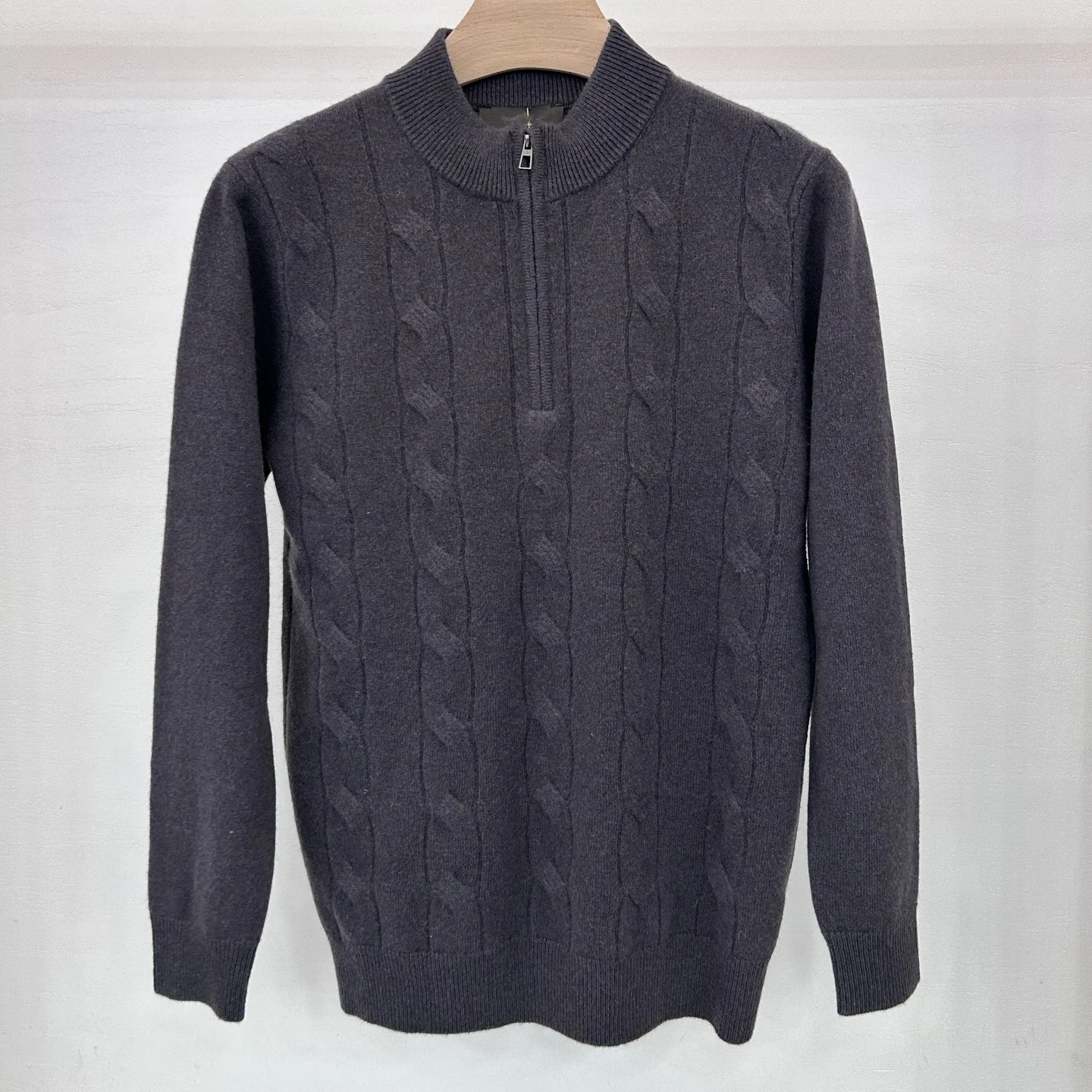 Italian LP 25 Early Autumn New Fashion Solid Color Comfortable Men's Casual Half Zipper Stand-Up Collar Long Sleeve Sweater