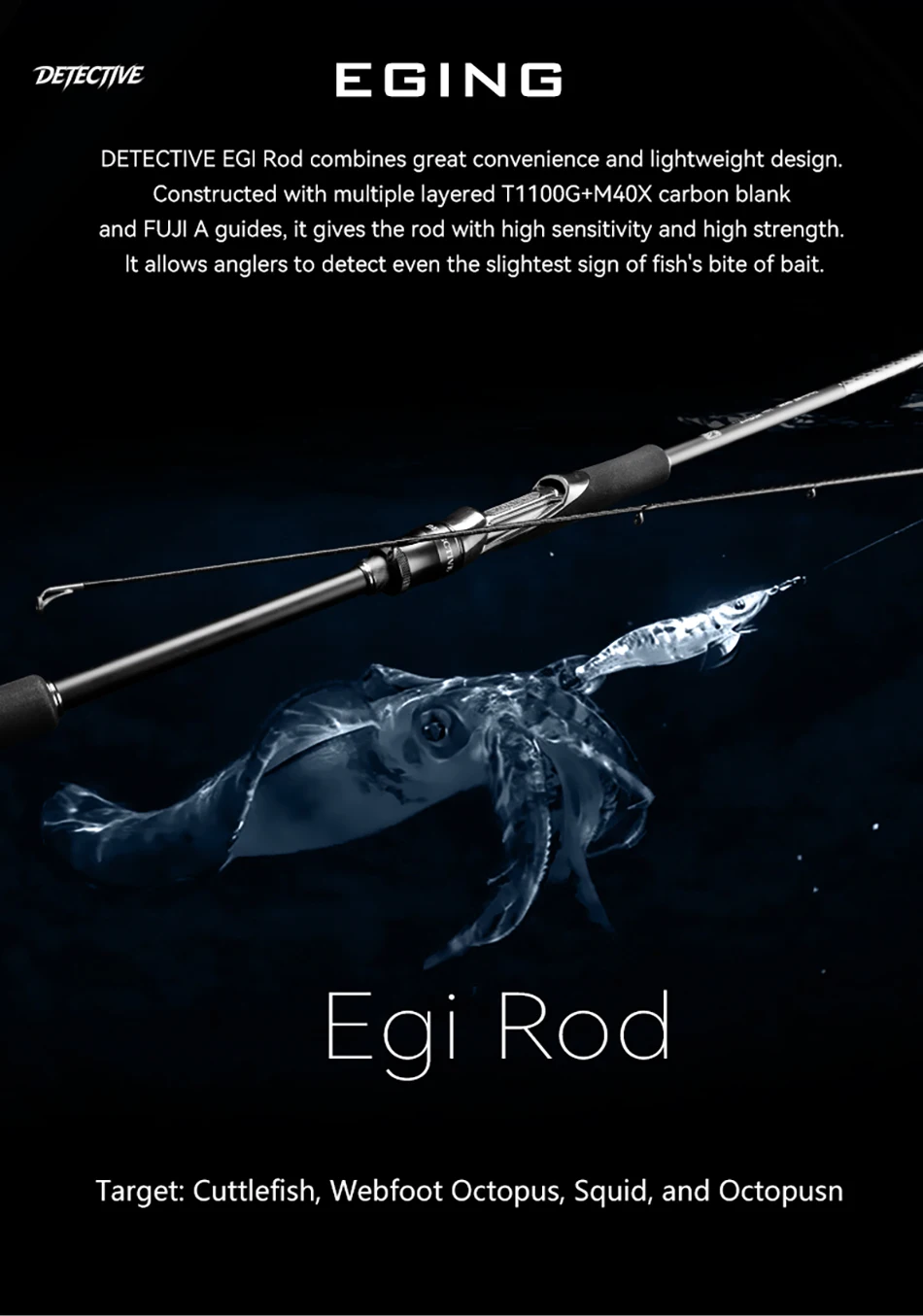 TSURINOYA Ultraleichte Inshore EGI-Rute DETECTIVE S832ML S862ML 93g Hochempfindliche FUJI A Guide Tintenfisch-Oktopus-Angelrute – Detail 2