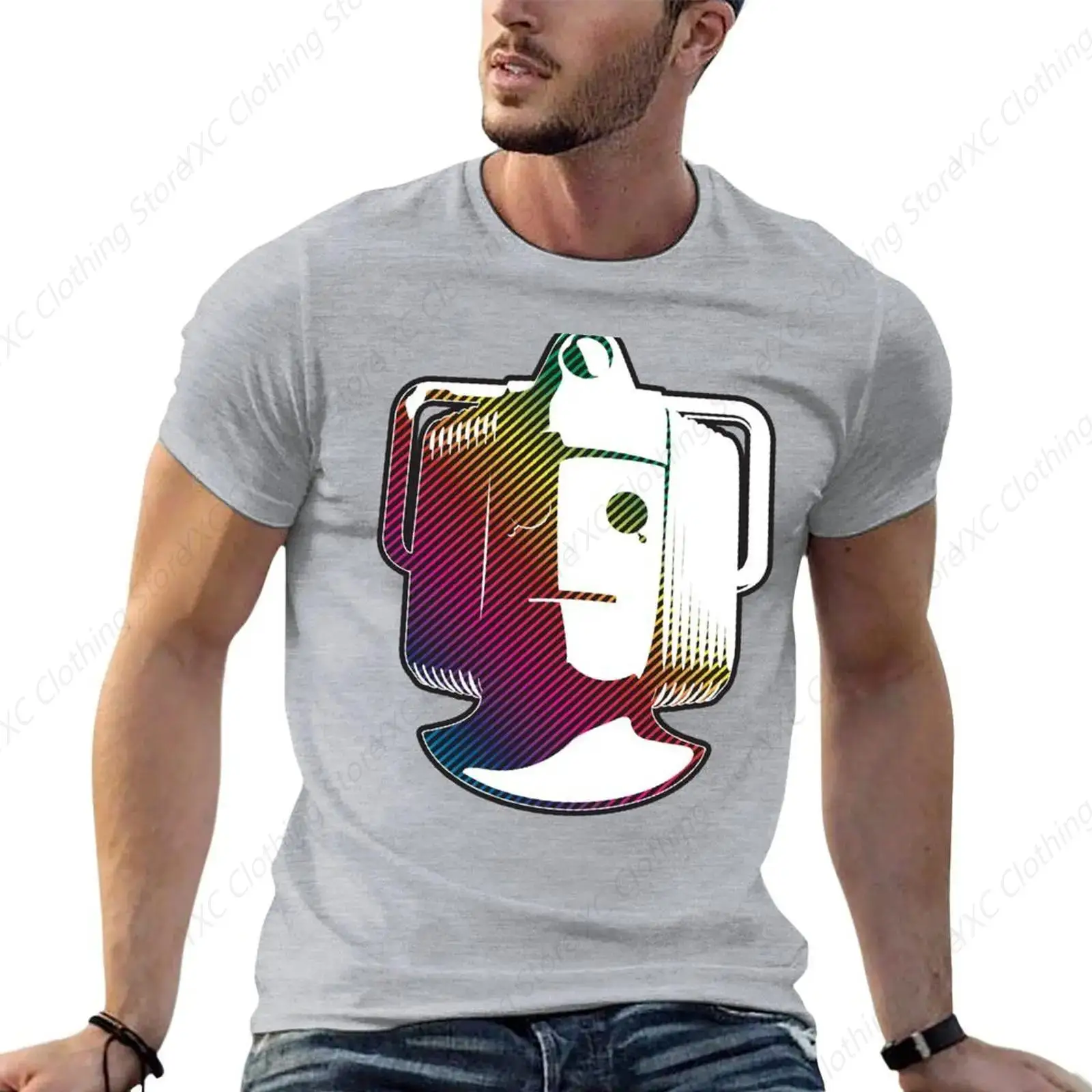 

Cyberman - Rainbow men's T-shirt- Short Sleeve Crew Neck Soft Fitted Tees S - 6XL Fresh Classic Basic Tshirts