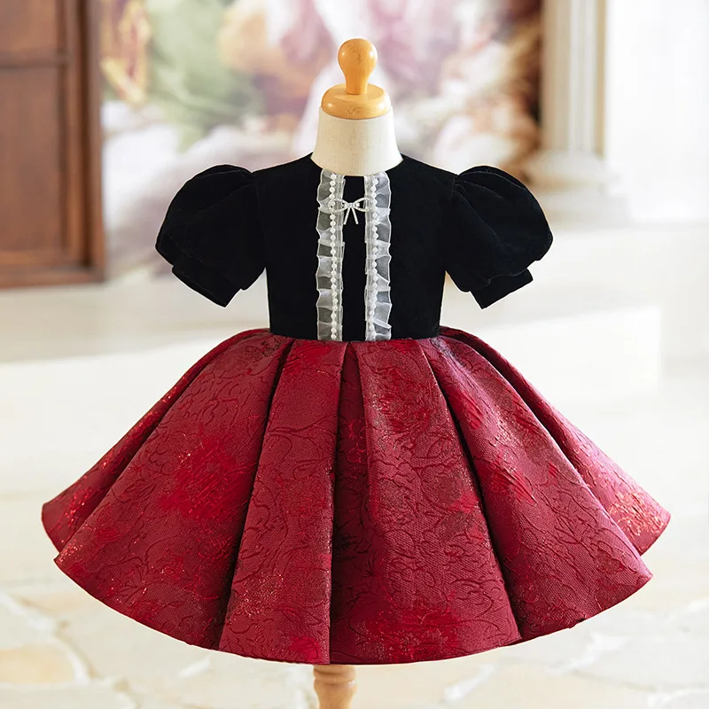 

Детское элегантное бальное платье принцессы для выступлений на фортепиано, милое платье с пышными рукавами для девочек на день рождения g460