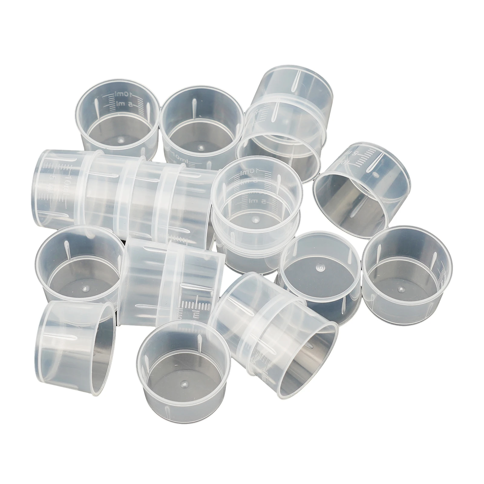 20pcs10/20/30ml Transparent Plastics Measure Cups Dual Scales Cup Container Chef Making Desserts Student Physics Experiment Tool