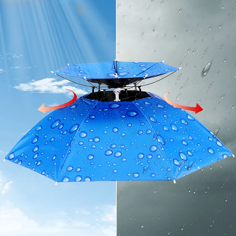 2027 Hot-selling Multi-size Fishing and Travel Head-hat Style Sunshade Drawstring Umbrella