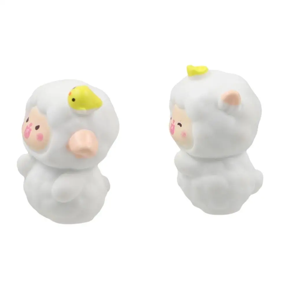 Cartoon Cute Lamb Resin Decor Miniatures White White Sheep Ornaments Creative Kawaii Sheep Statue Decoration Office Ornaments