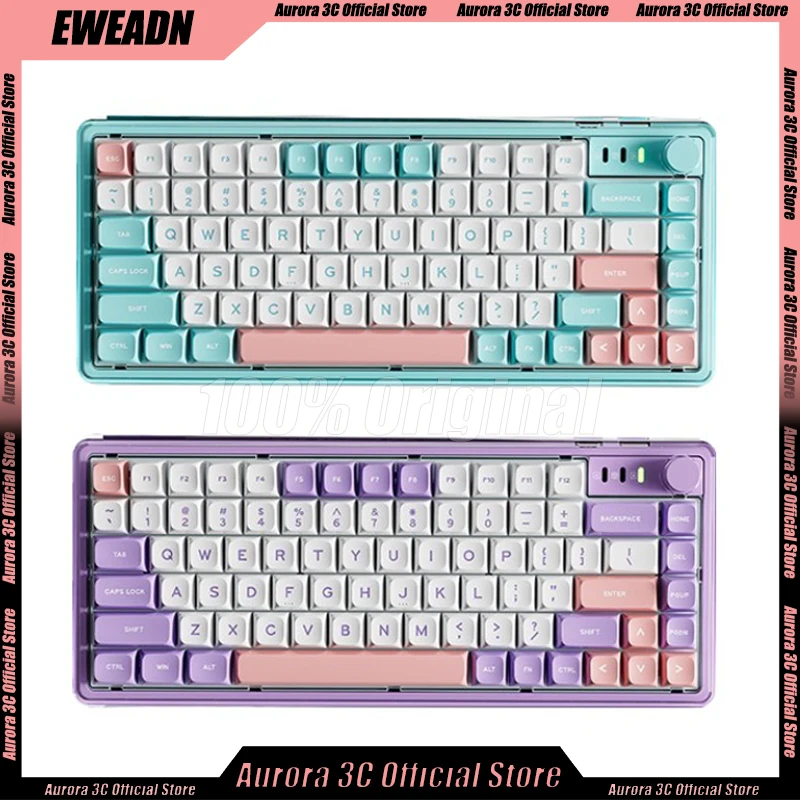 

Eweadn V82pro 3 Mode Gaming Mechanical Keyboard Wireless Bluetooth75% PBT Keycaps Hot-Swap Rgb Hifi Office Custom Game Keyboard