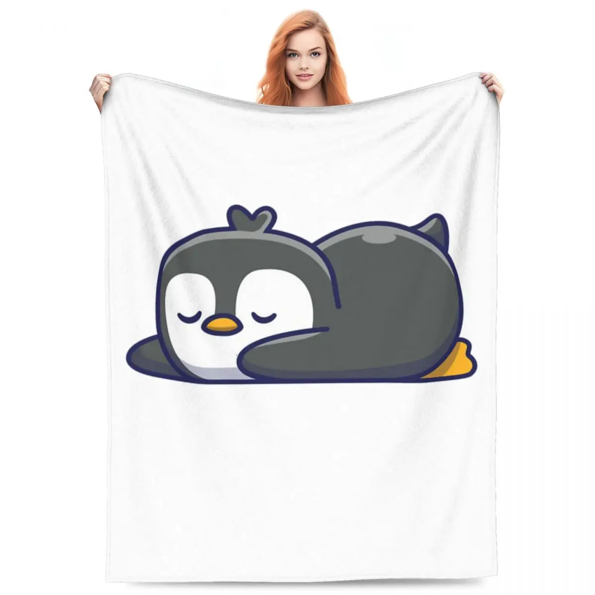 

Penguin Blanket Fleece Sofa Throw Blanket Portable Throw Blankets for Home Bedroom Office Throws Bedspread Quilt